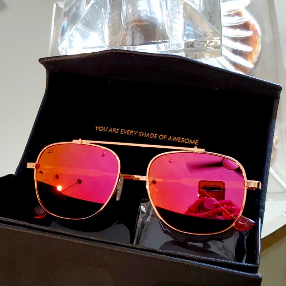 PRIVE REVAUX ROSE GOLD AVIATOR SUNGLASSES